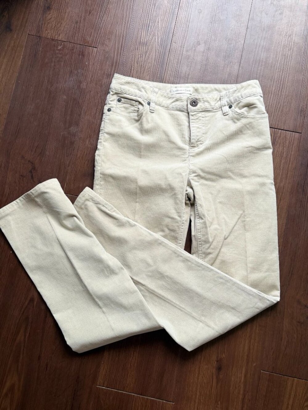 Coldwater Creek Corduroy Pants Size 4 Beige Quiet Luxury Coastal Chic 3825
